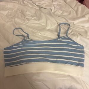 Blue and White Striped Edikted Bralette